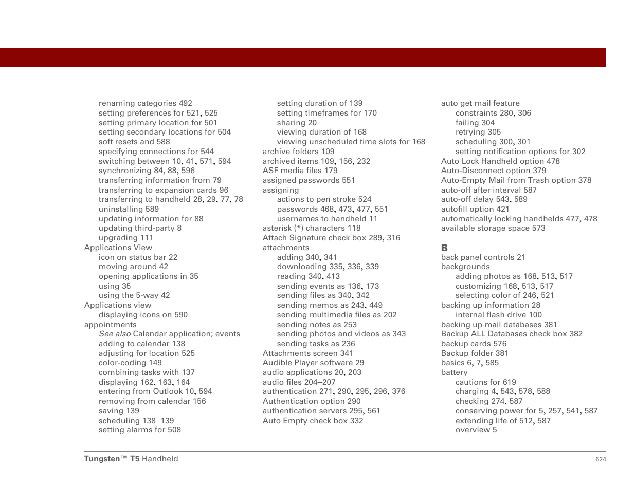 Palm T5 User Manual | Page 646 / 675