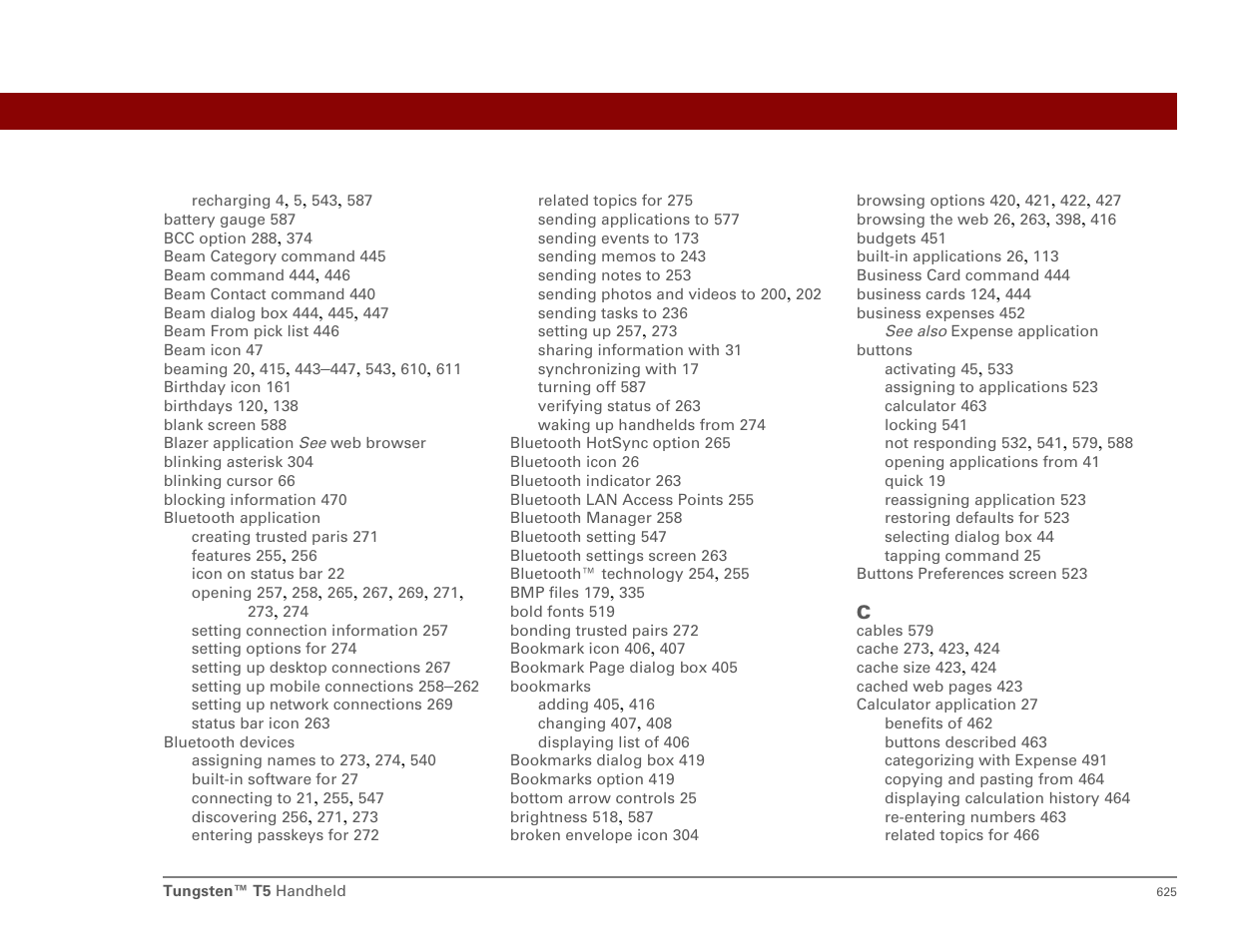 Palm T5 User Manual | Page 647 / 675