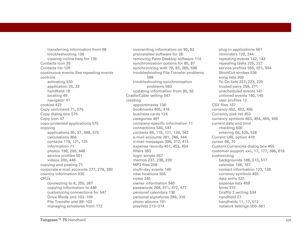 Palm T5 User Manual | Page 651 / 675