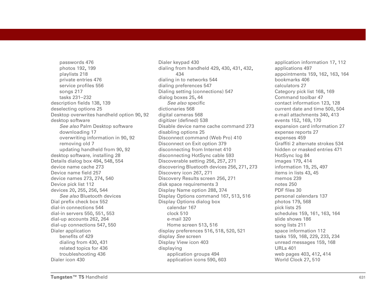 Palm T5 User Manual | Page 653 / 675
