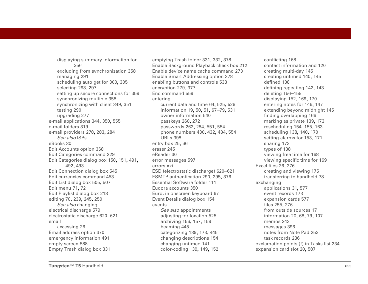 Palm T5 User Manual | Page 655 / 675