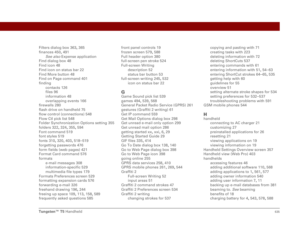 Palm T5 User Manual | Page 657 / 675