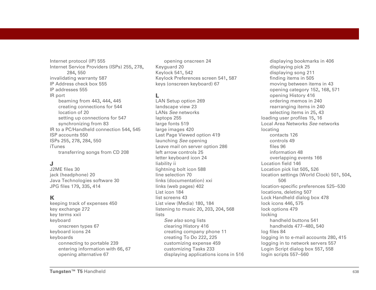 Palm T5 User Manual | Page 660 / 675