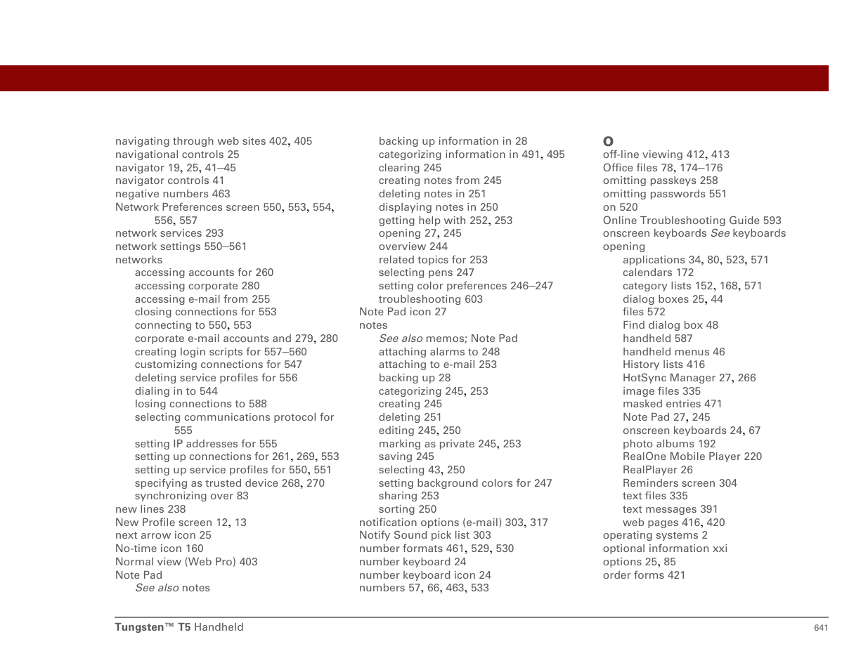 Palm T5 User Manual | Page 663 / 675