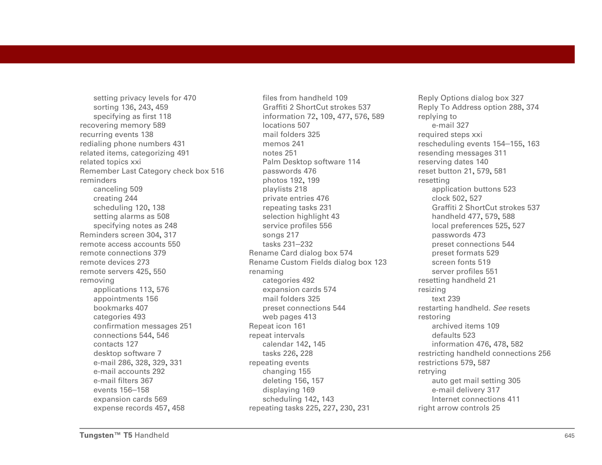 Palm T5 User Manual | Page 667 / 675