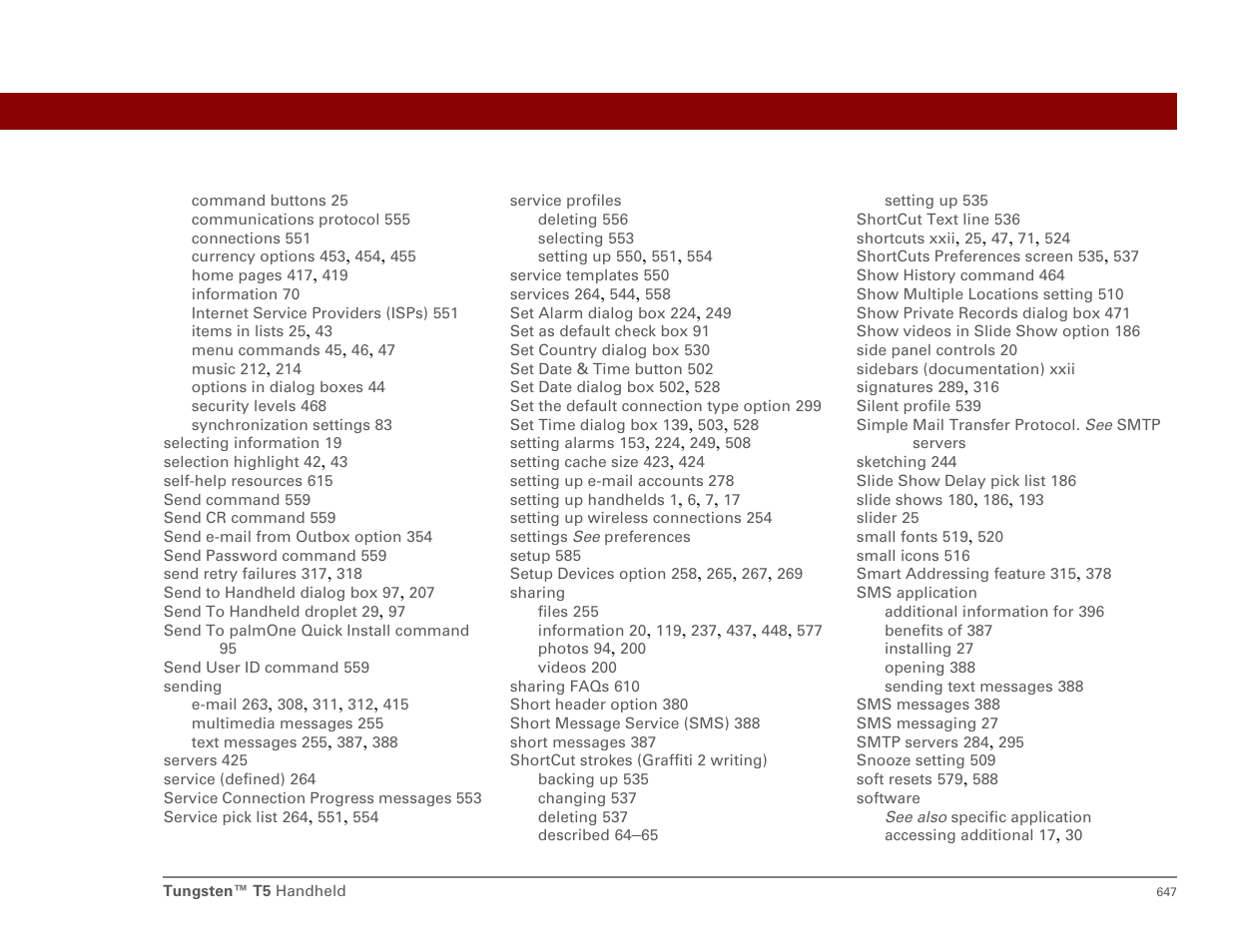 Palm T5 User Manual | Page 669 / 675