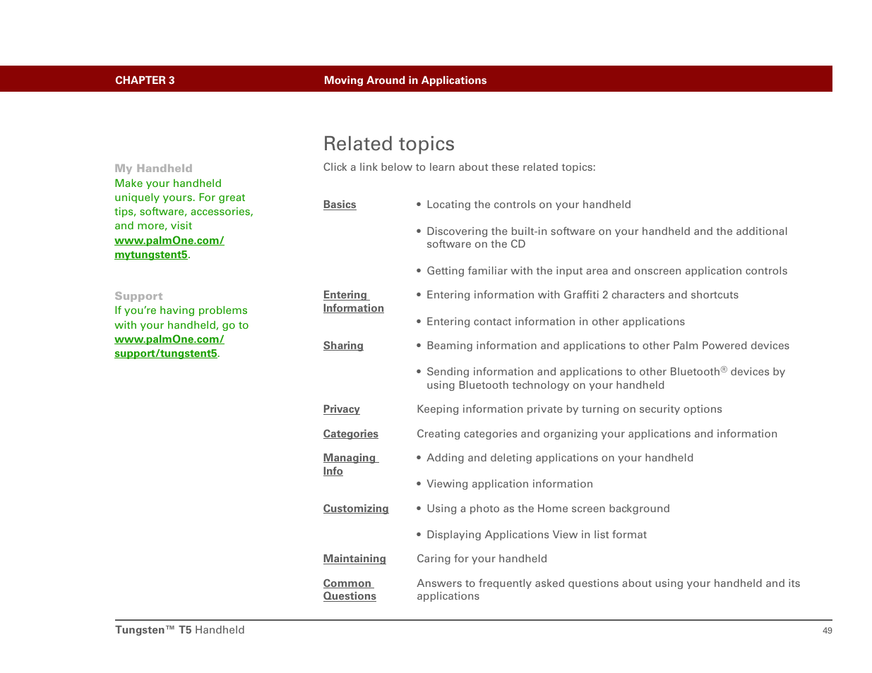 Related topics | Palm T5 User Manual | Page 71 / 675