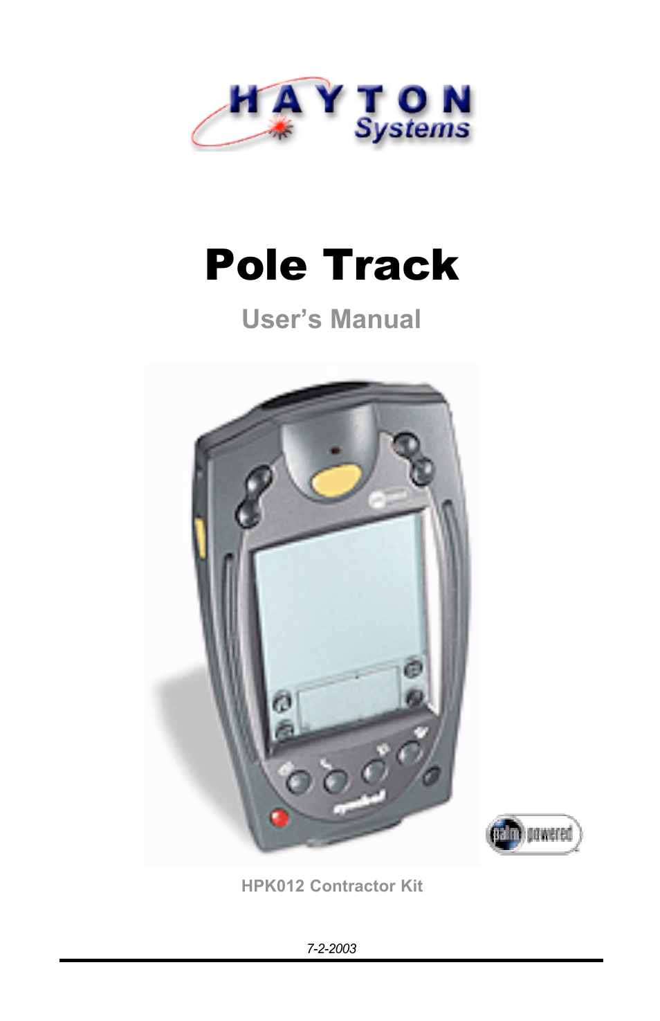 Palm HPK012 User Manual | 37 pages