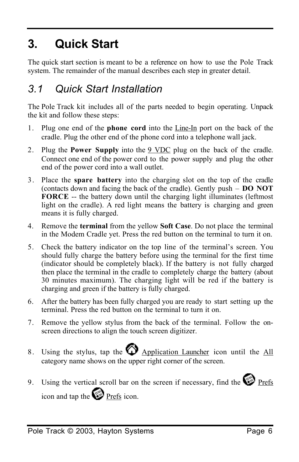 Quick start, 1 quick start installation | Palm HPK012 User Manual | Page 10 / 37