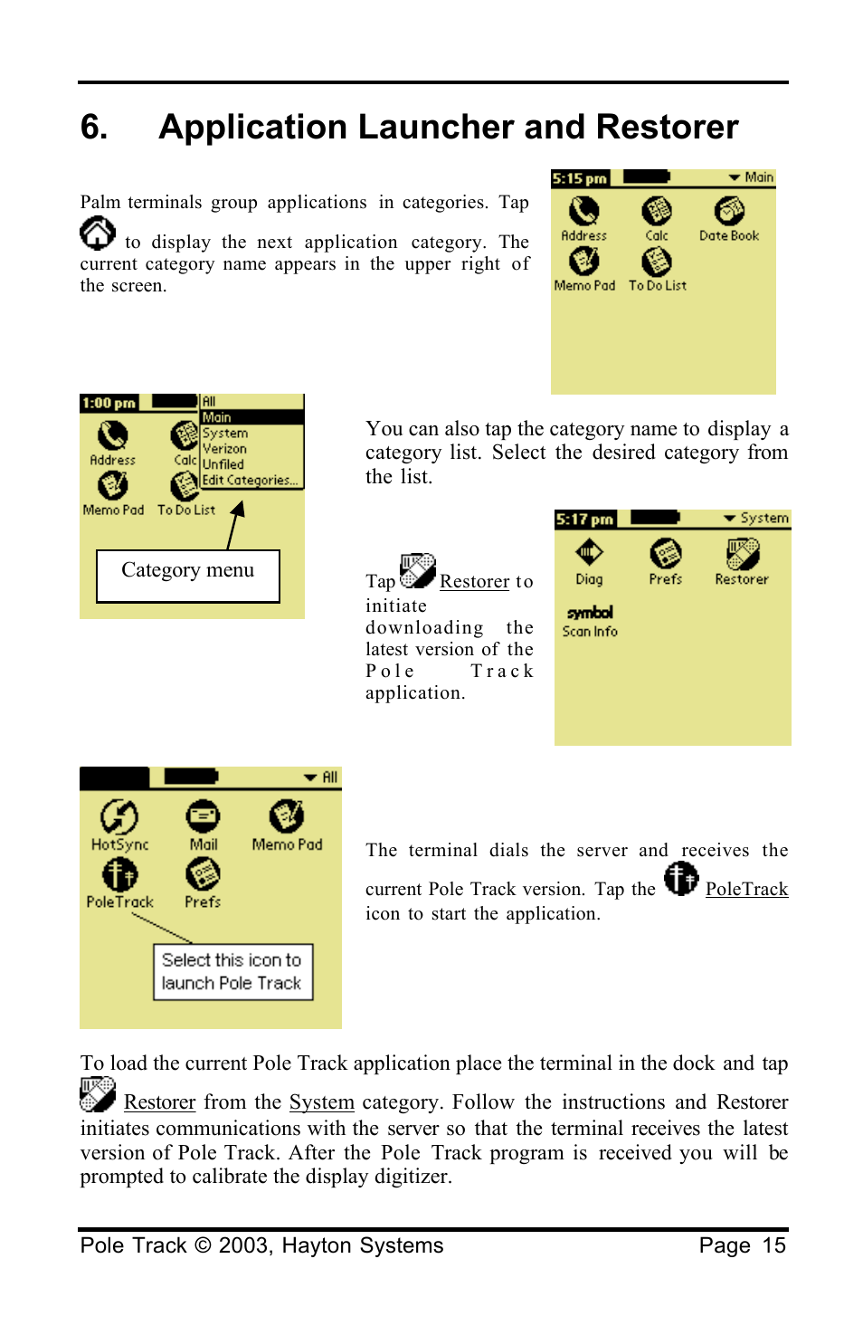 Application launcher and restorer | Palm HPK012 User Manual | Page 19 / 37