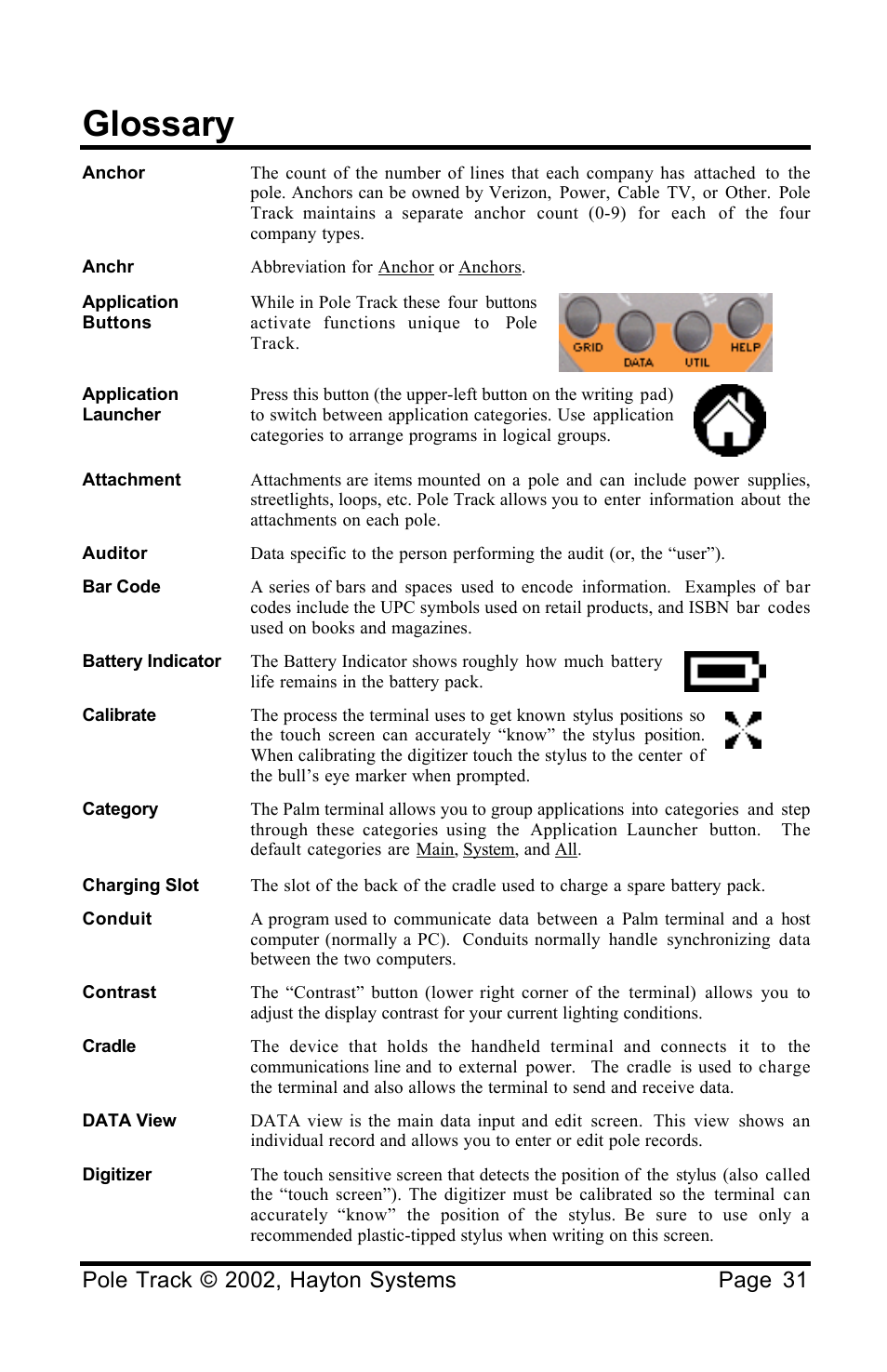 Glossary | Palm HPK012 User Manual | Page 35 / 37