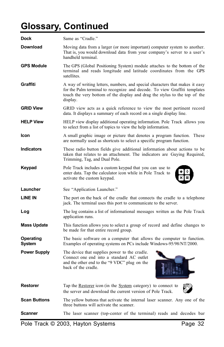 Glossary, continued | Palm HPK012 User Manual | Page 36 / 37