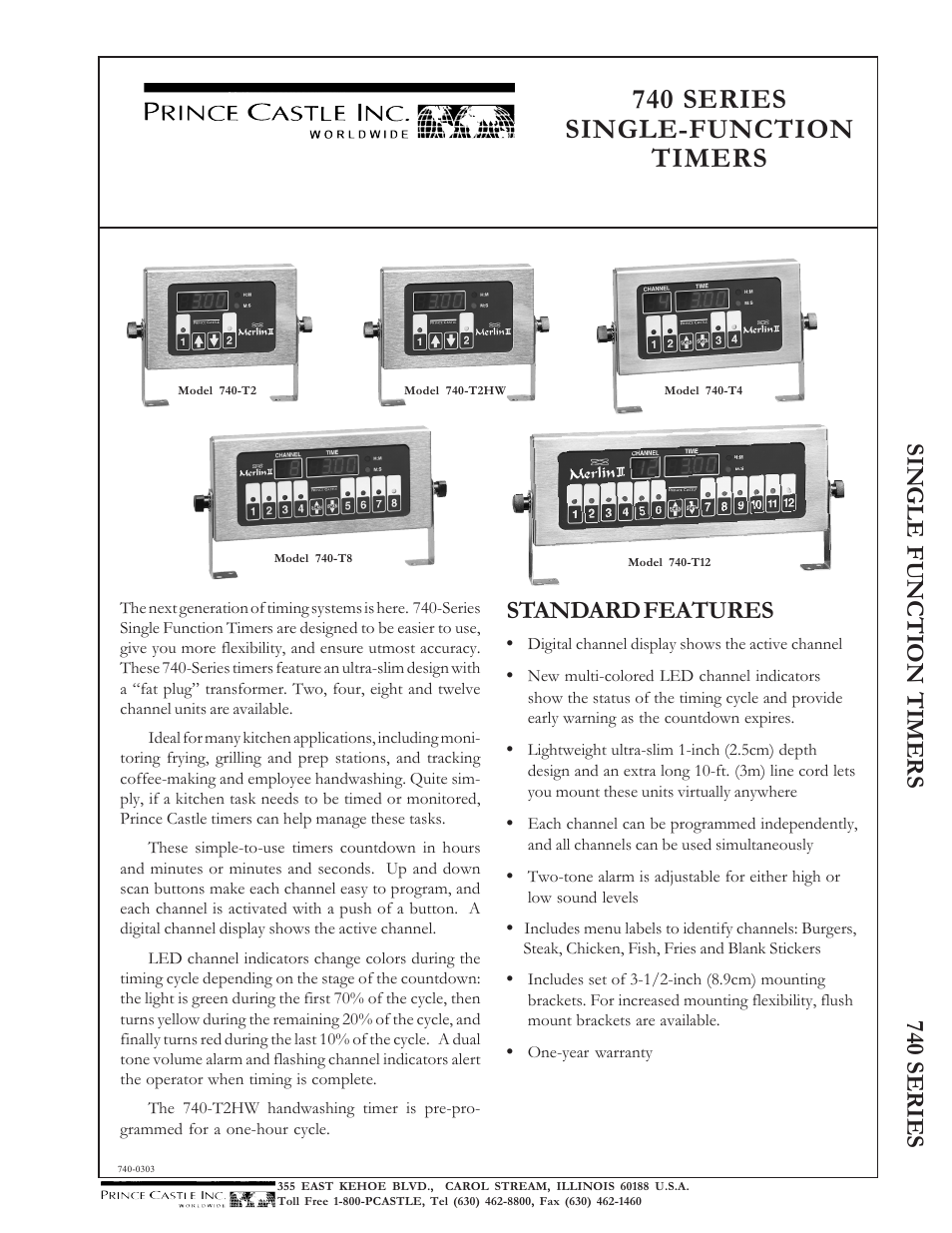 Prince Castle 740-T2HW User Manual | 2 pages