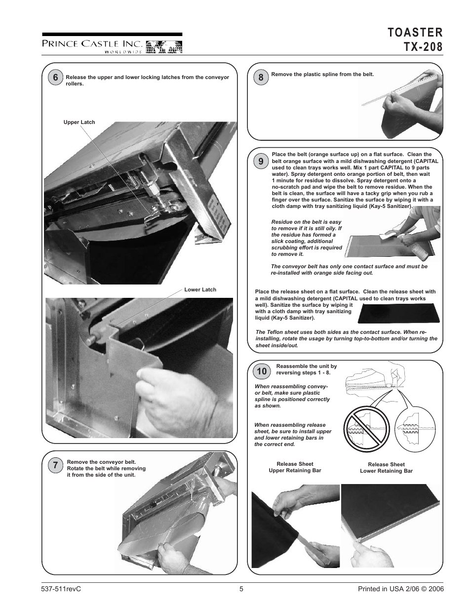 Toaster tx-208 | Prince Castle TX-208 User Manual | Page 5 / 10