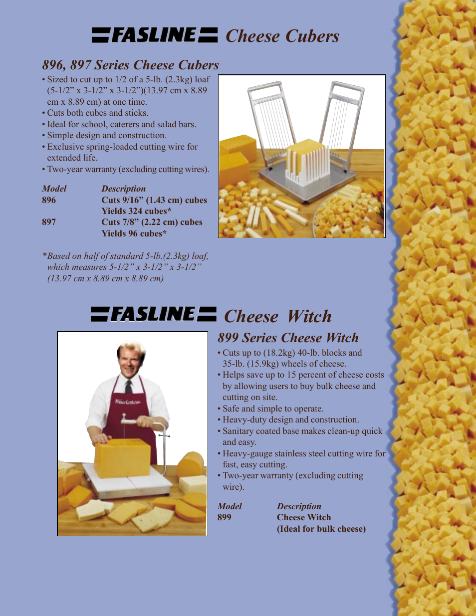 Cheese witch cheese cubers, 899 series cheese witch | Prince Castle Wedgers User Manual | Page 7 / 8