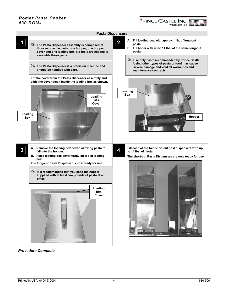 Prince Castle 630-ROM4 User Manual | Page 4 / 9