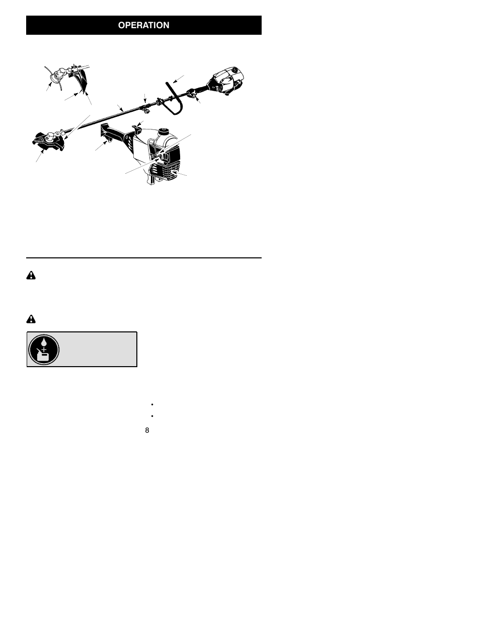 Operation | Poulan PPB300 User Manual | Page 8 / 20