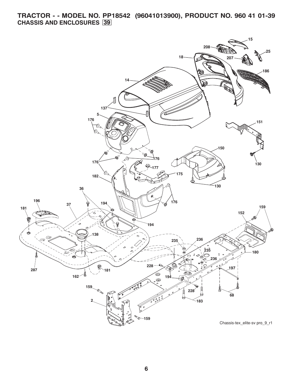 Chassis and enclosures 39 39 | Poulan 96041013900 User Manual | Page 6 / 17