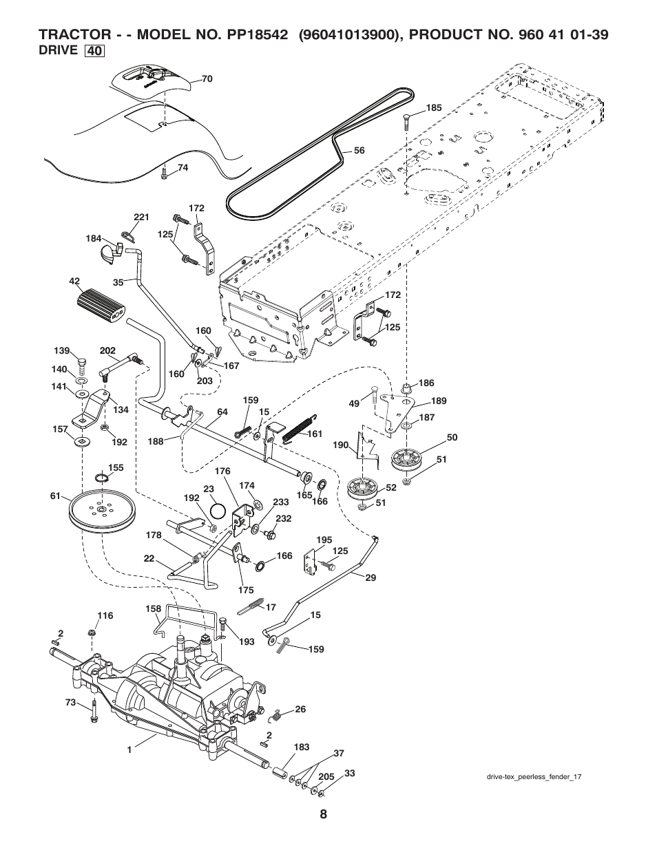 Drive 40 40 | Poulan 96041013900 User Manual | Page 8 / 17