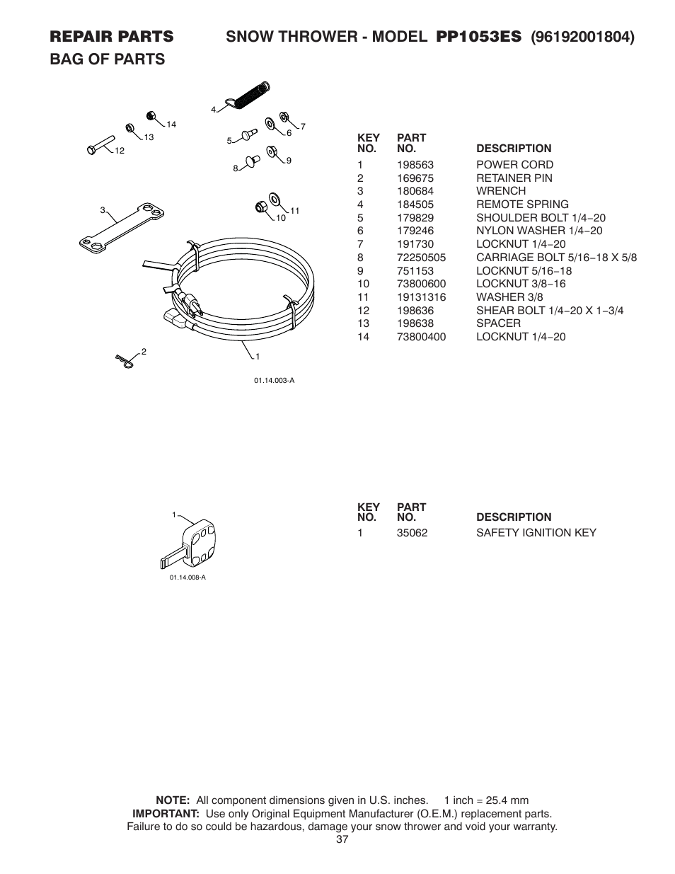 Poulan 96192001804 User Manual | Page 37 / 40
