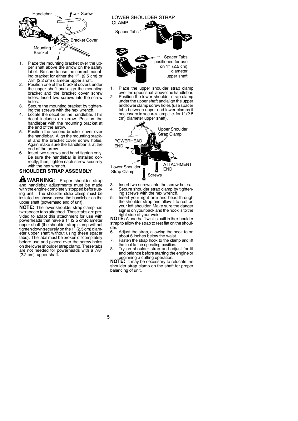 Warning | Poulan 530164264 User Manual | Page 5 / 12