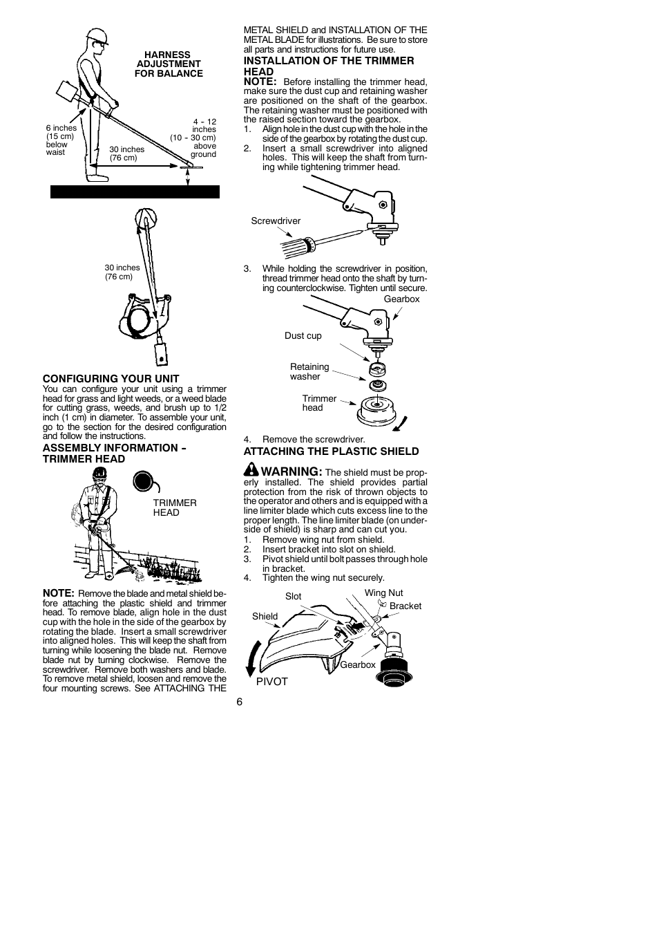 Warning | Poulan 530164264 User Manual | Page 6 / 12