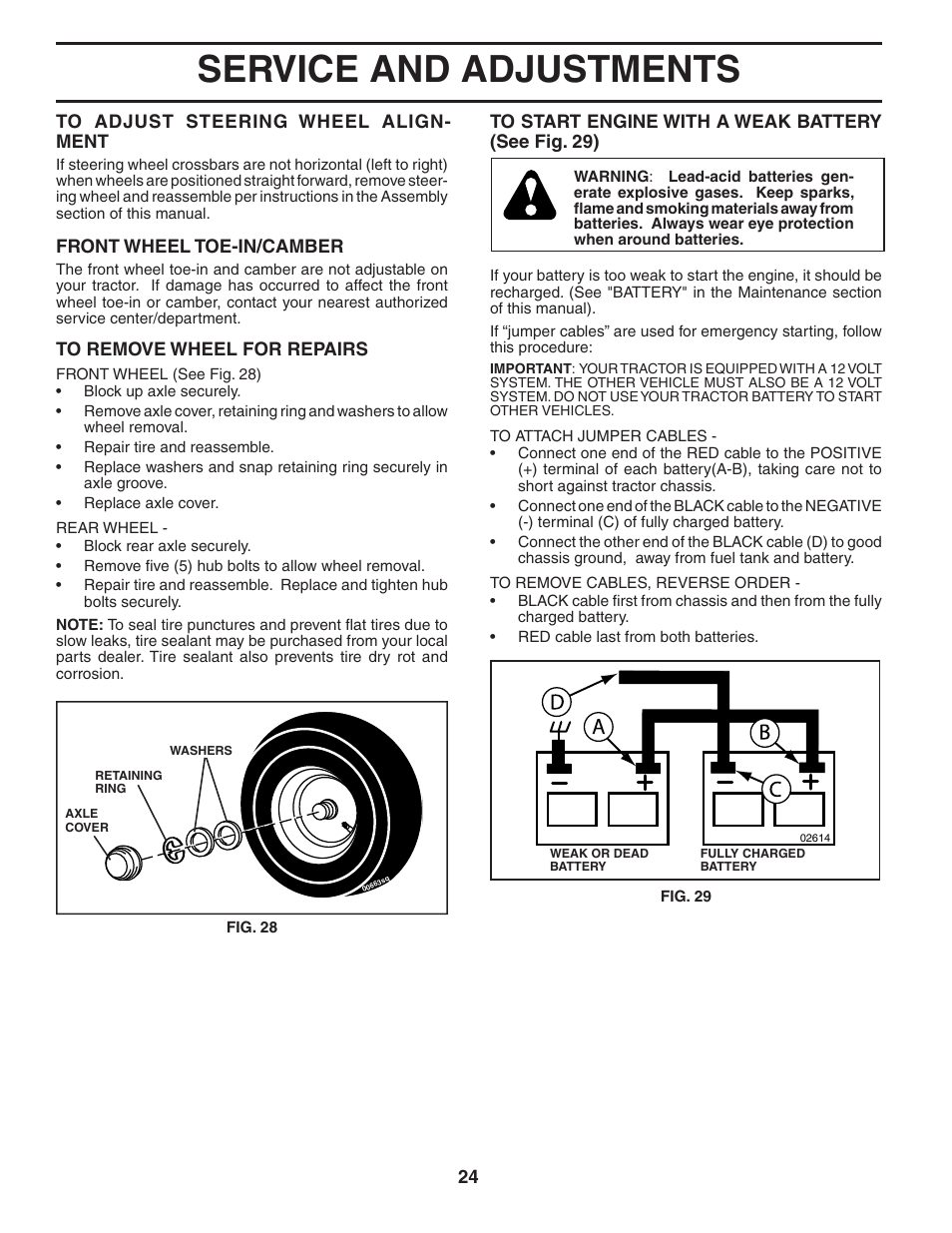 Service and adjustments | Poulan 195806 User Manual | Page 24 / 32