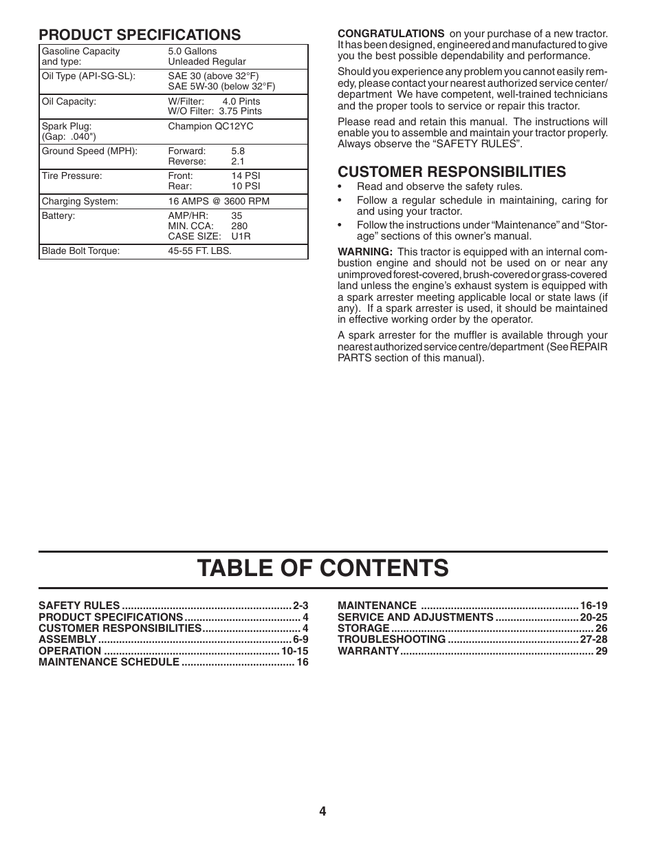 Poulan 195806 User Manual | Page 4 / 32