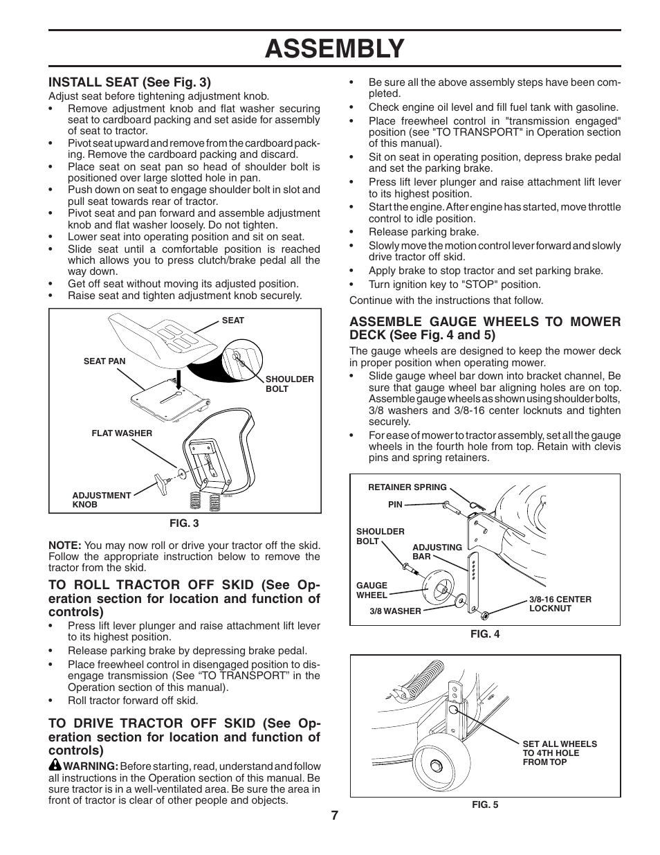 Assembly | Poulan 195806 User Manual | Page 7 / 32
