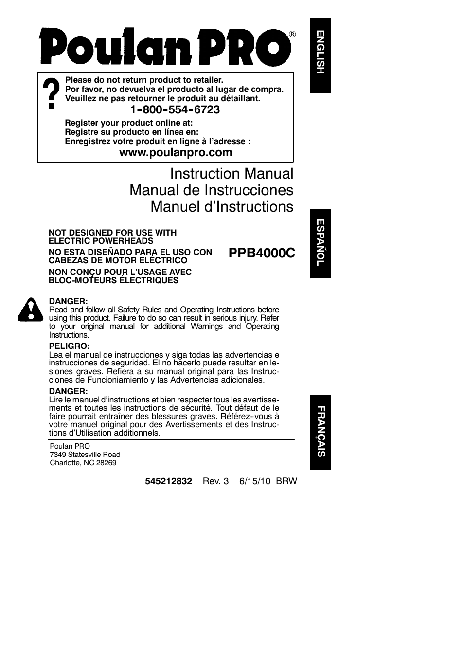 Poulan 952711828 User Manual | 14 pages