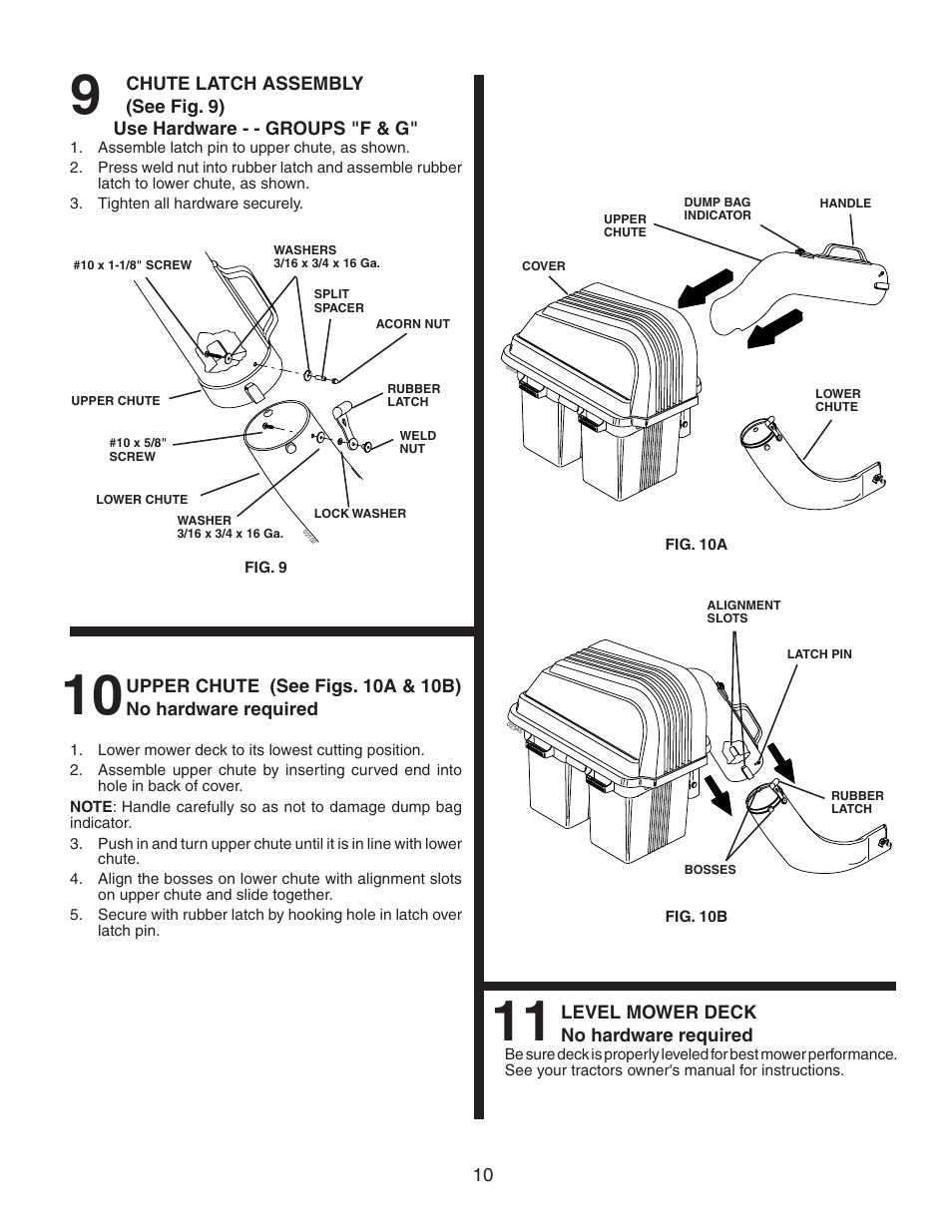 Level mower deck no hardware required | Poulan C38D User Manual | Page 10 / 21