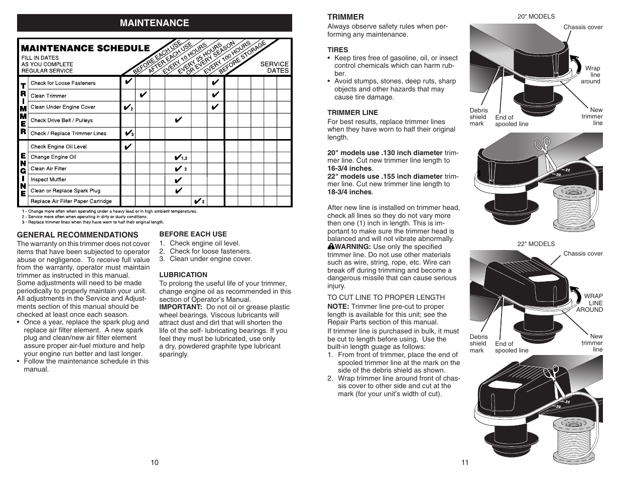 Maintenance | Poulan 177817 User Manual | Page 11 / 20