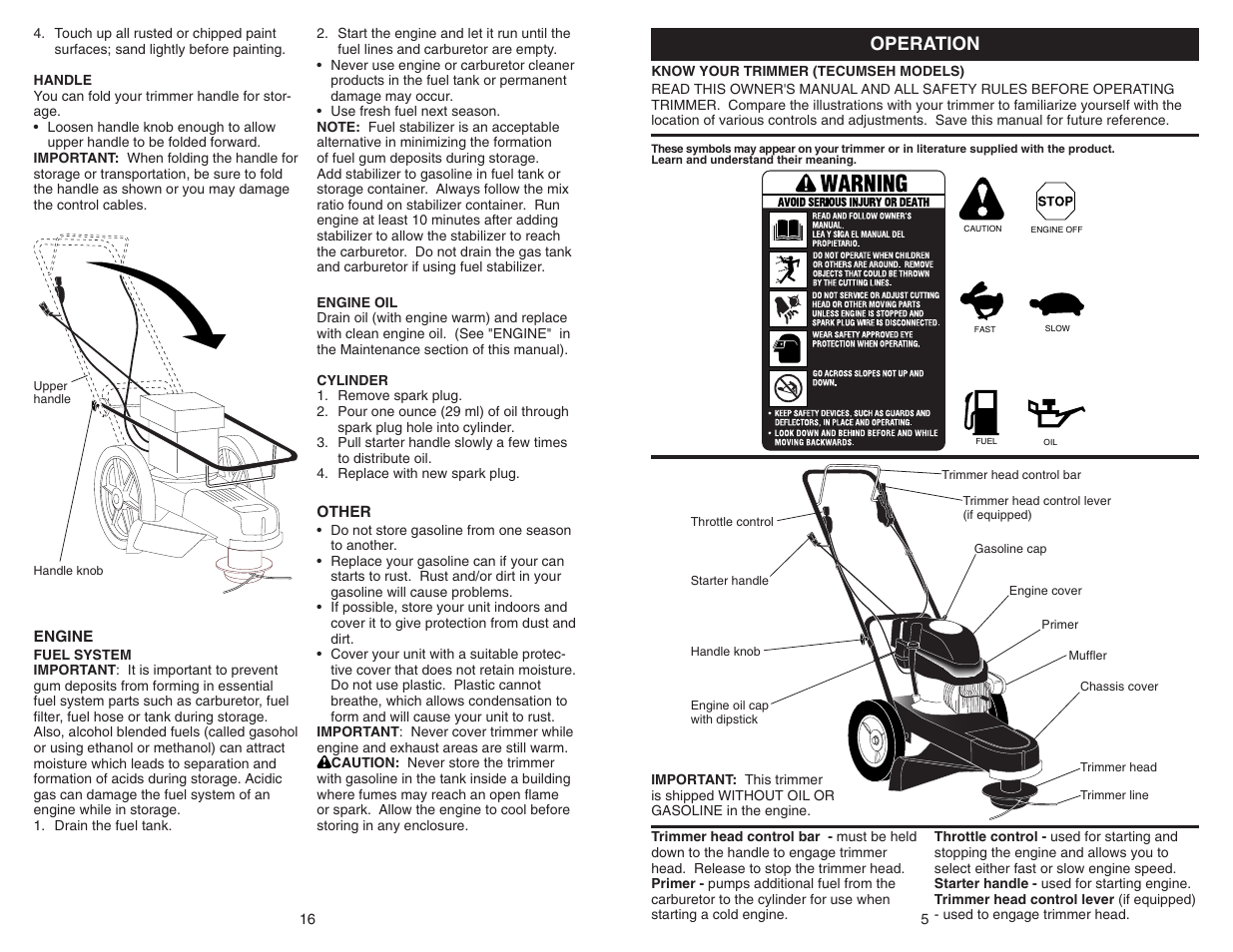Operation | Poulan 177817 User Manual | Page 16 / 20
