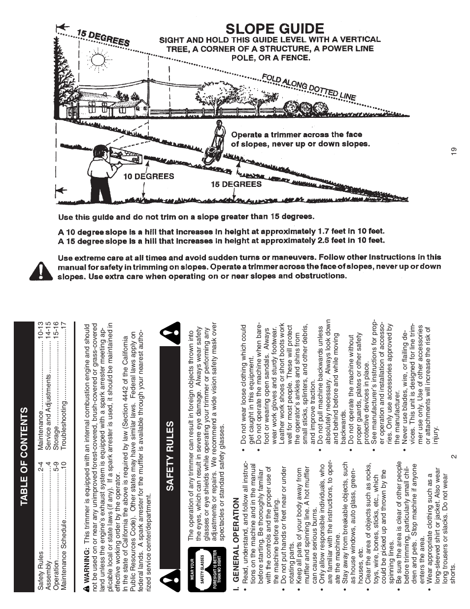 Safety rules, Ta ble of contents | Poulan 177817 User Manual | Page 19 / 20