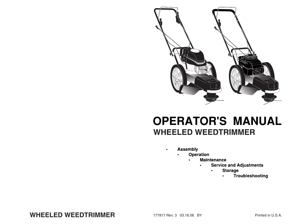 Wheeled weedtrimmer | Poulan 177817 User Manual | Page 20 / 20