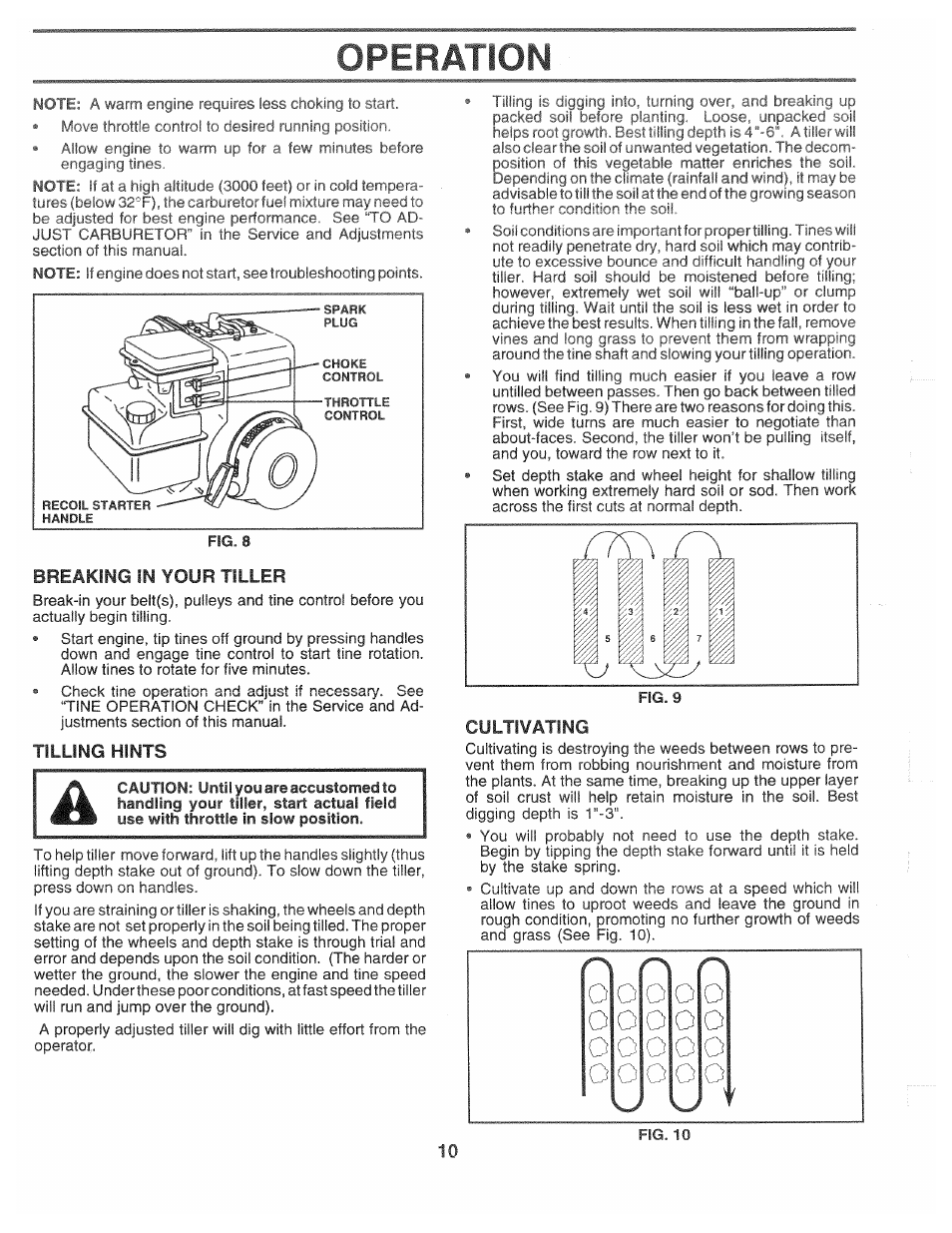 Cultivating, Operation | Poulan CHDF550D User Manual | Page 10 / 24