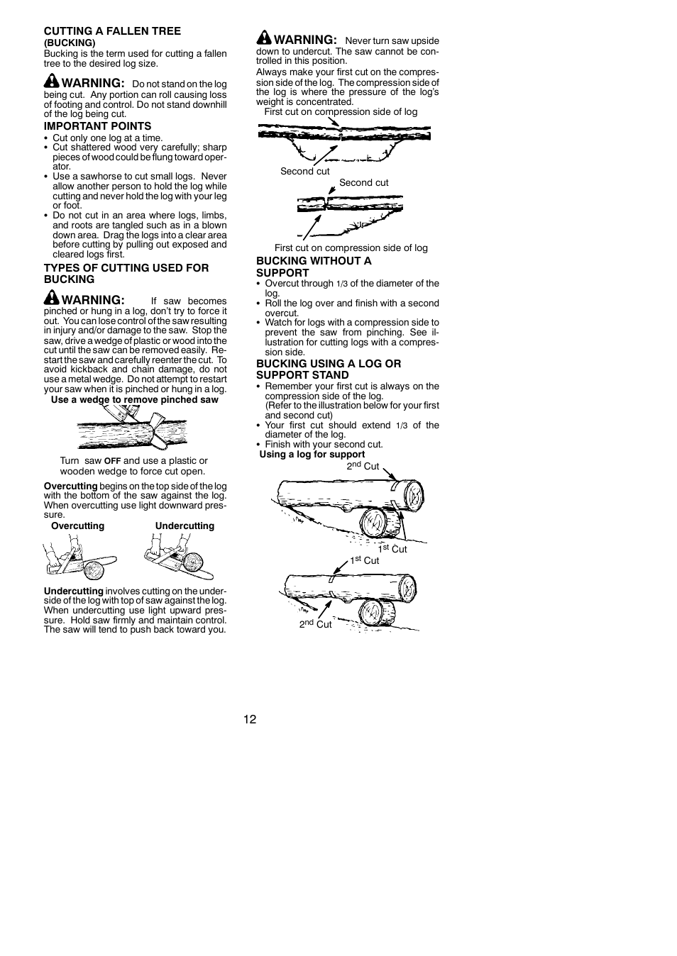 Warning | Poulan 530164817 User Manual | Page 12 / 18