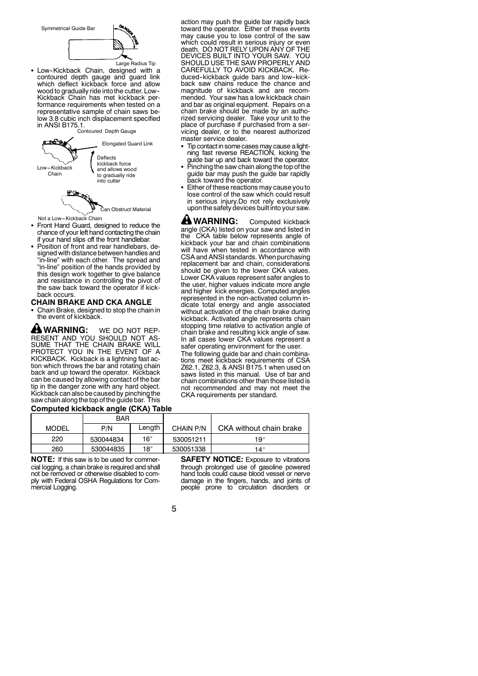 Warning | Poulan 530164817 User Manual | Page 5 / 18