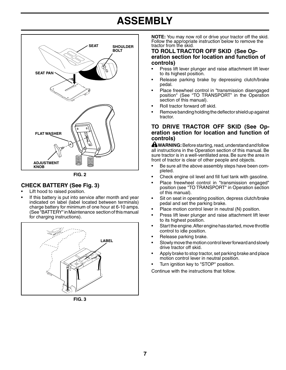 Assembly | Poulan 196692 User Manual | Page 7 / 30