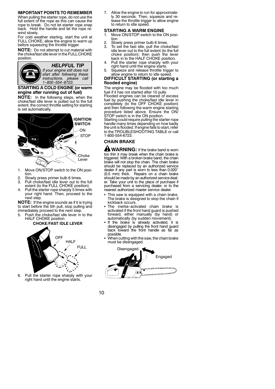 Helpful tip, Warning | Poulan 115327926 User Manual | Page 10 / 20