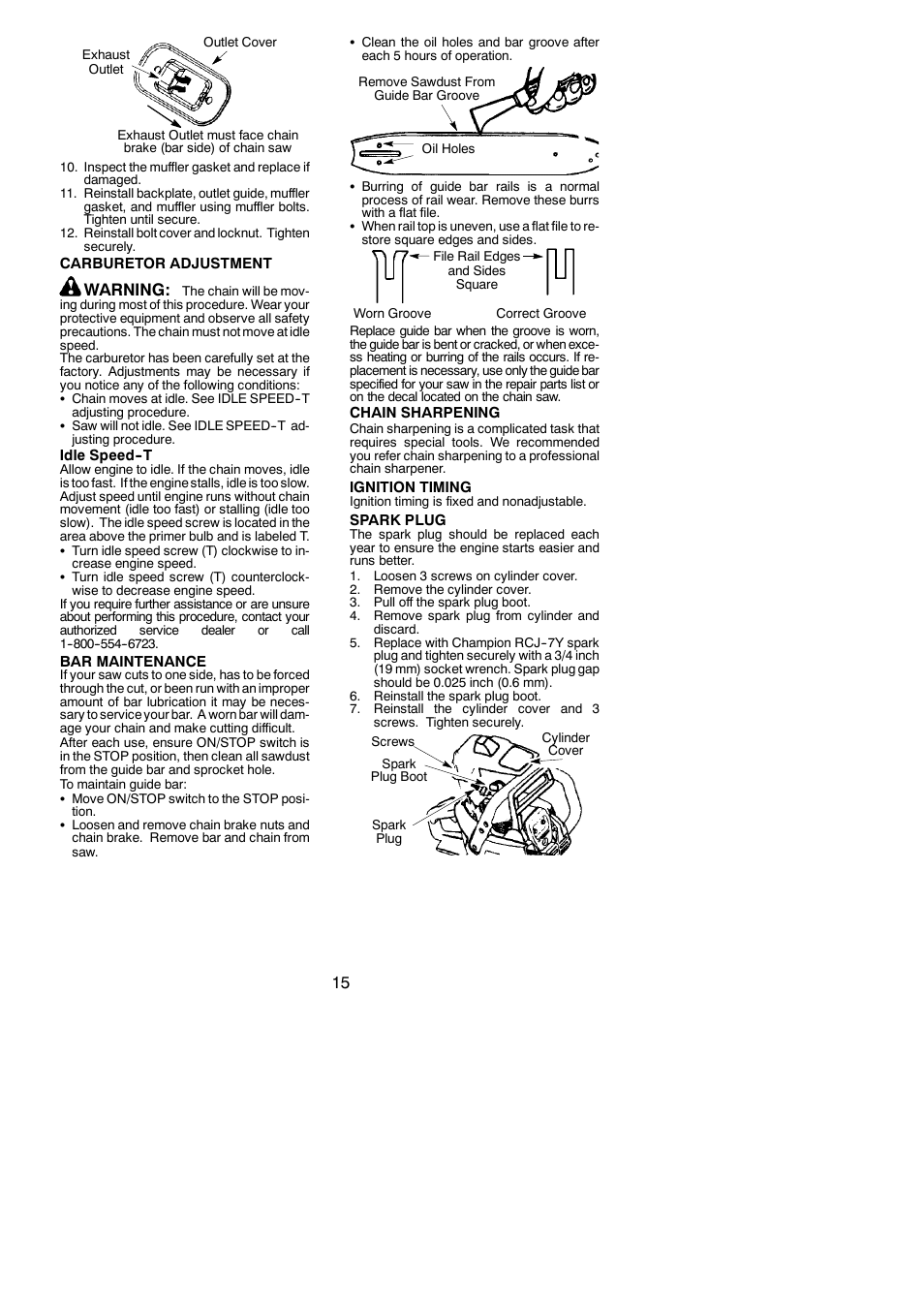 Warning | Poulan 530165228 User Manual | Page 15 / 18