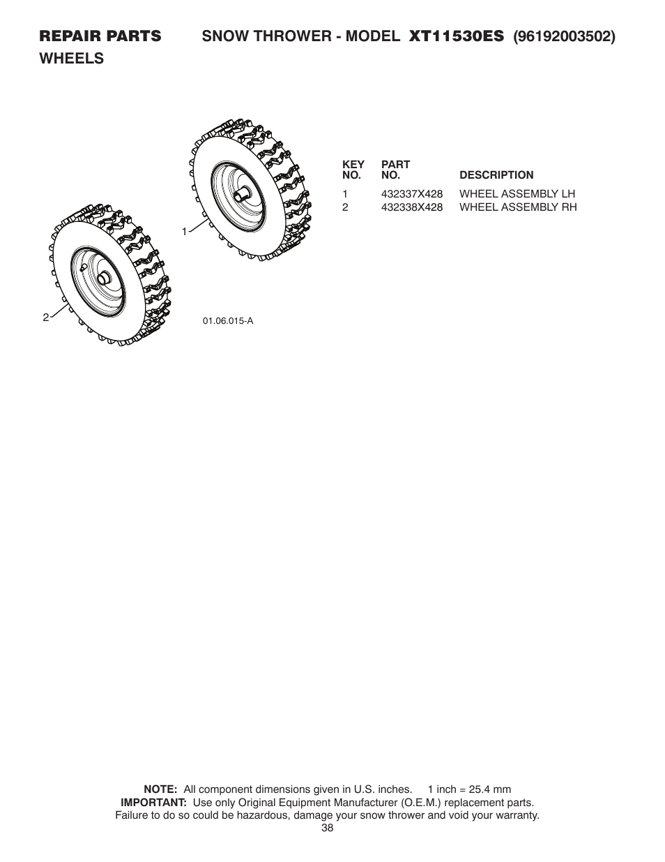 Poulan XT 96192003502 User Manual | Page 38 / 44