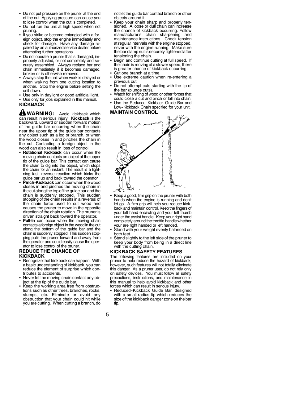 Warning | Poulan Pro PP5500P User Manual | Page 5 / 14