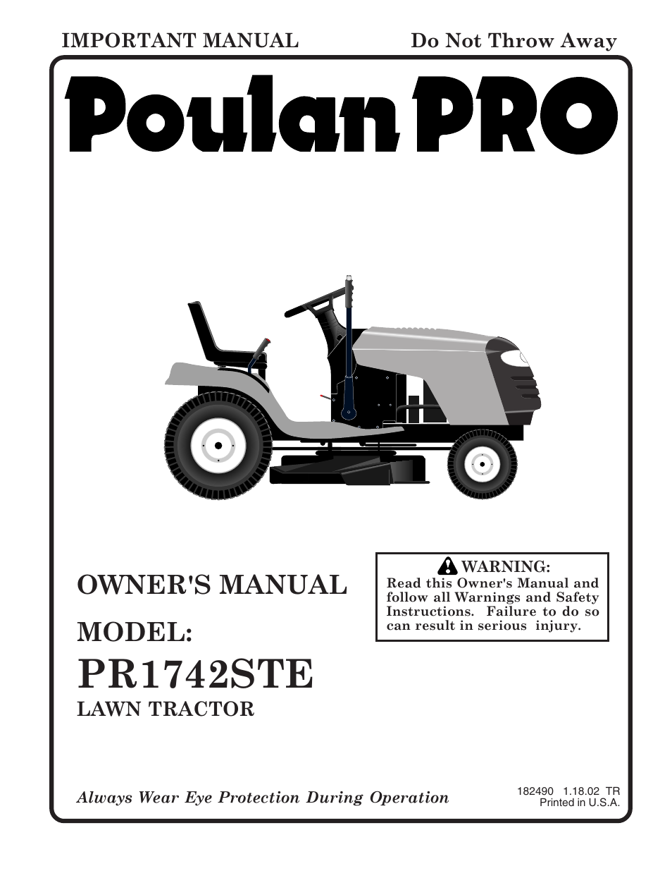 Poulan 182490 User Manual | 48 pages