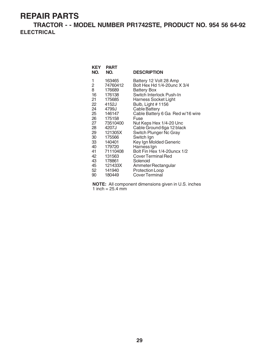Repair parts | Poulan 182490 User Manual | Page 29 / 48