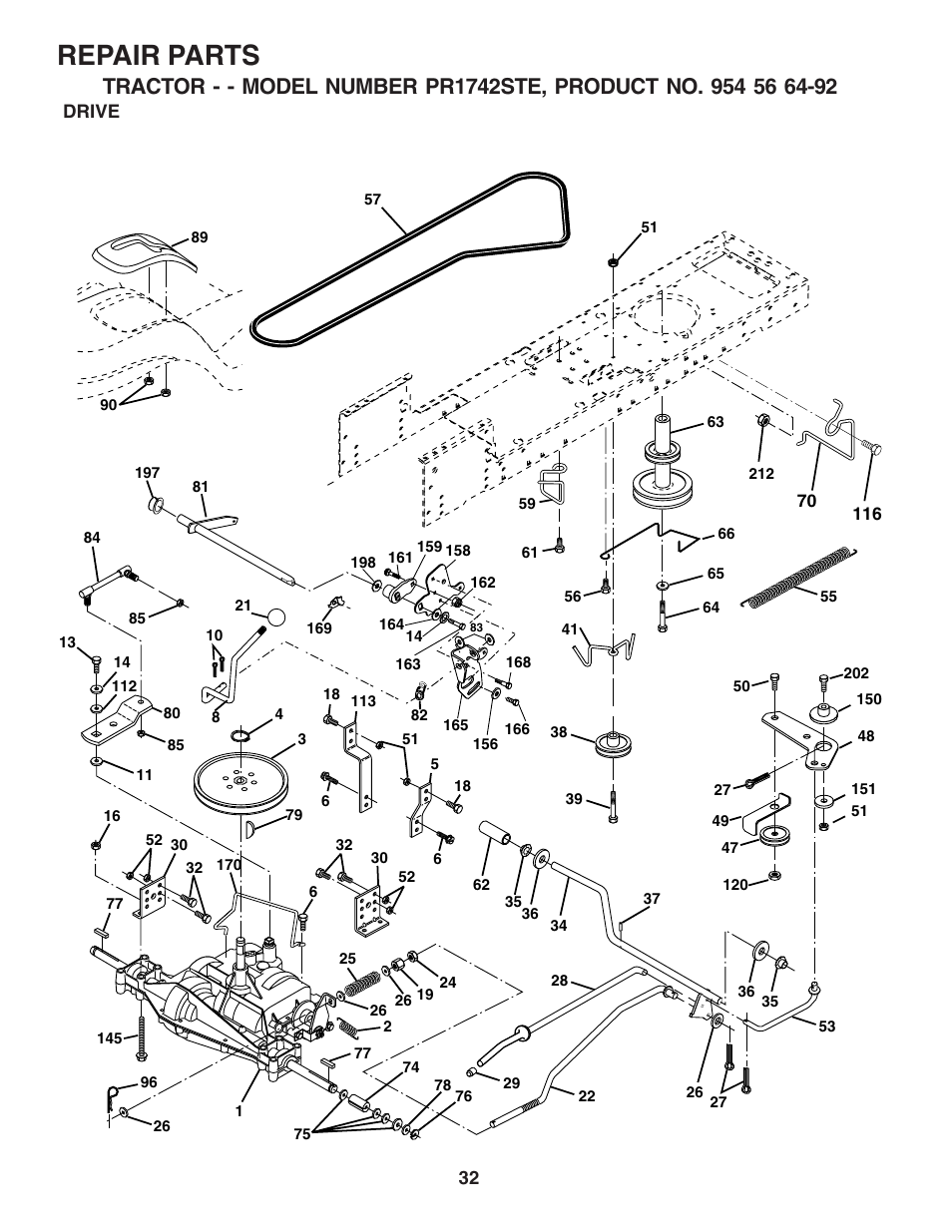 Repair parts | Poulan 182490 User Manual | Page 32 / 48