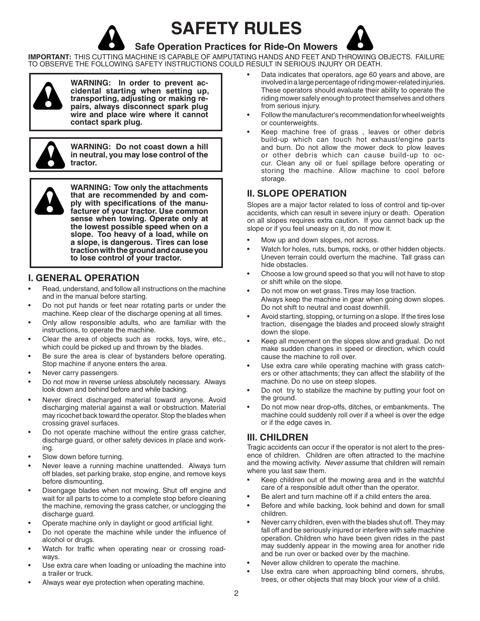 Safety rules | Poulan 532402705 User Manual | Page 2 / 11