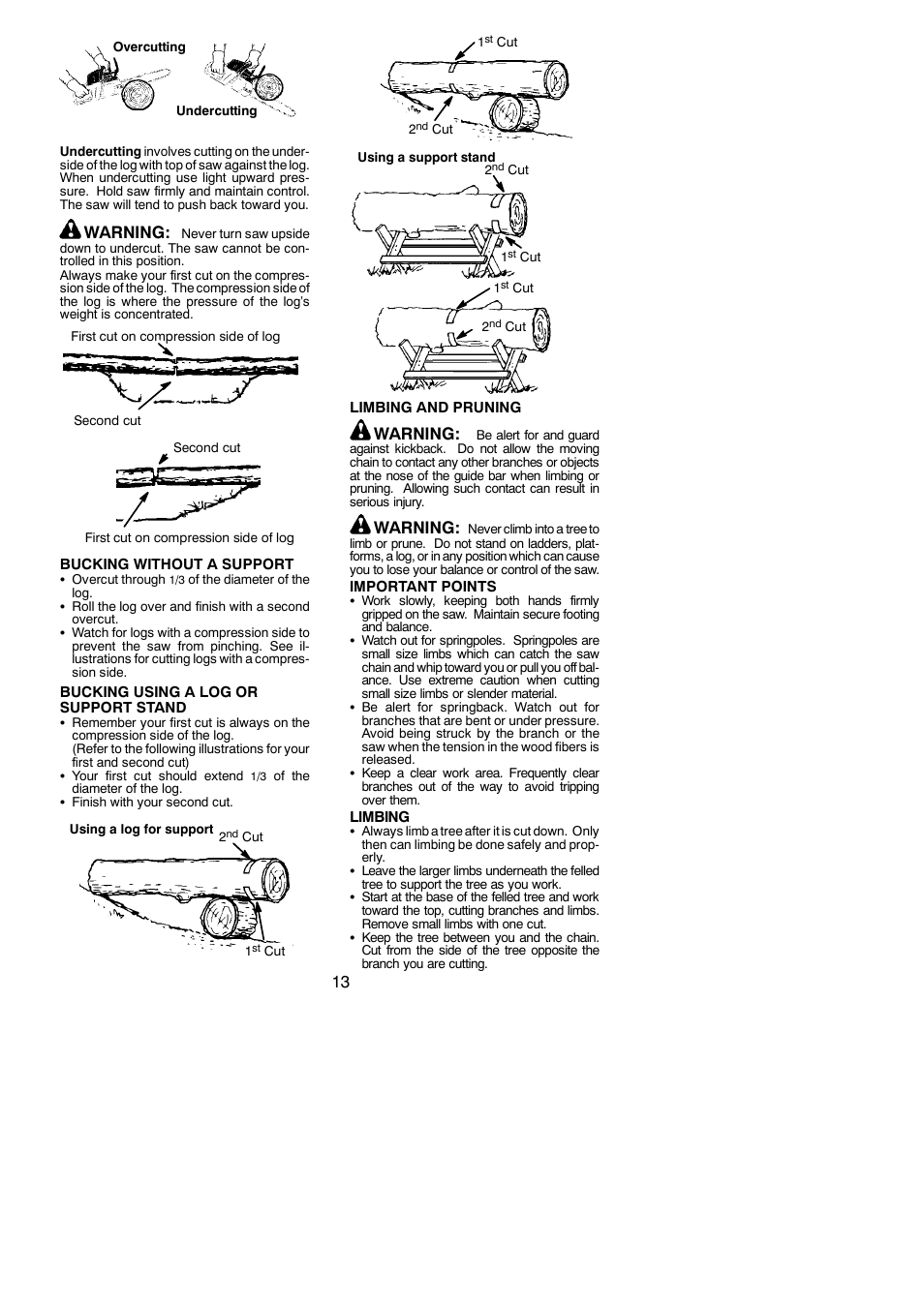 Warning | Poulan Pro PP4218AV User Manual | Page 13 / 20
