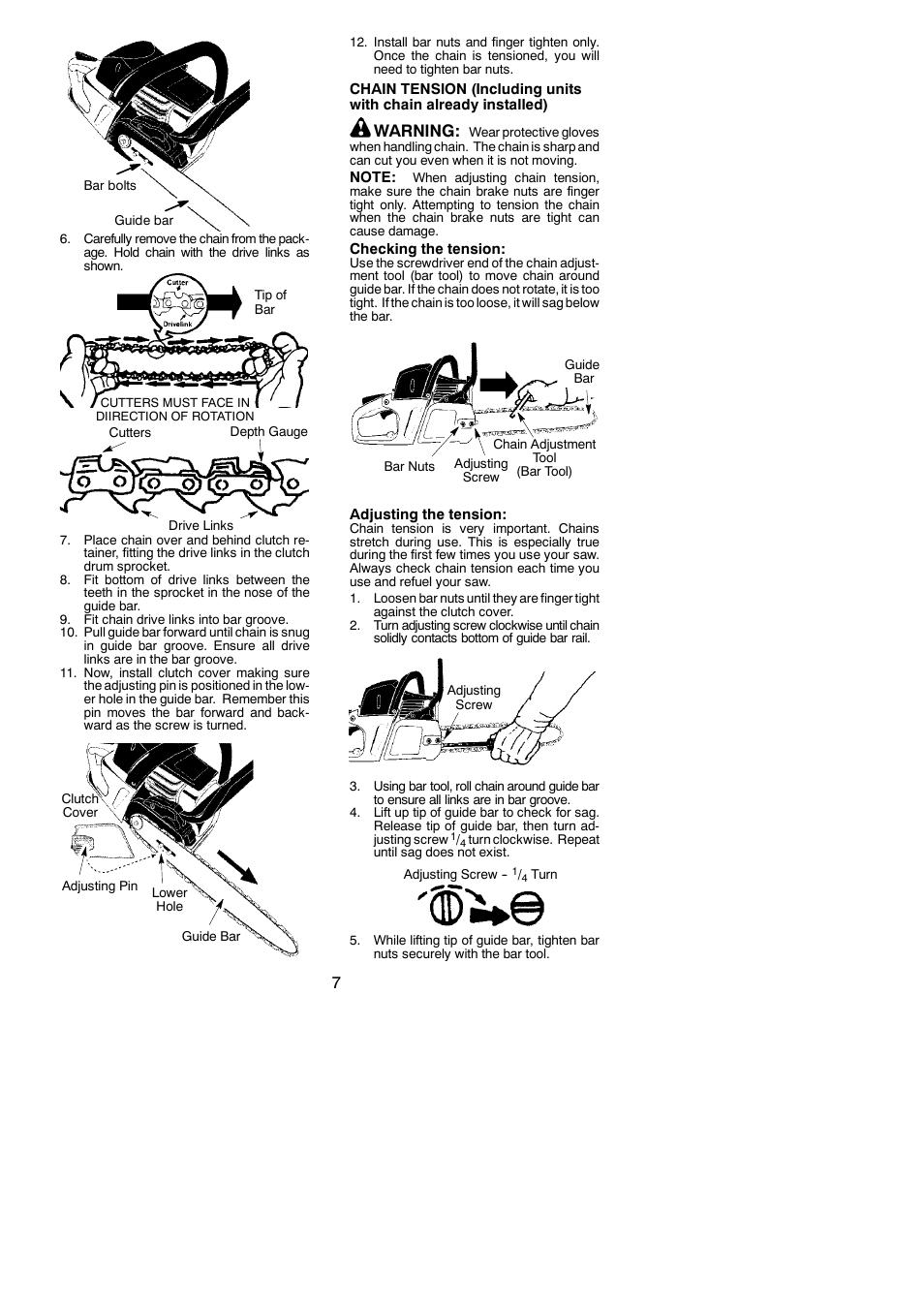 Warning | Poulan Pro PP4218AV User Manual | Page 7 / 20