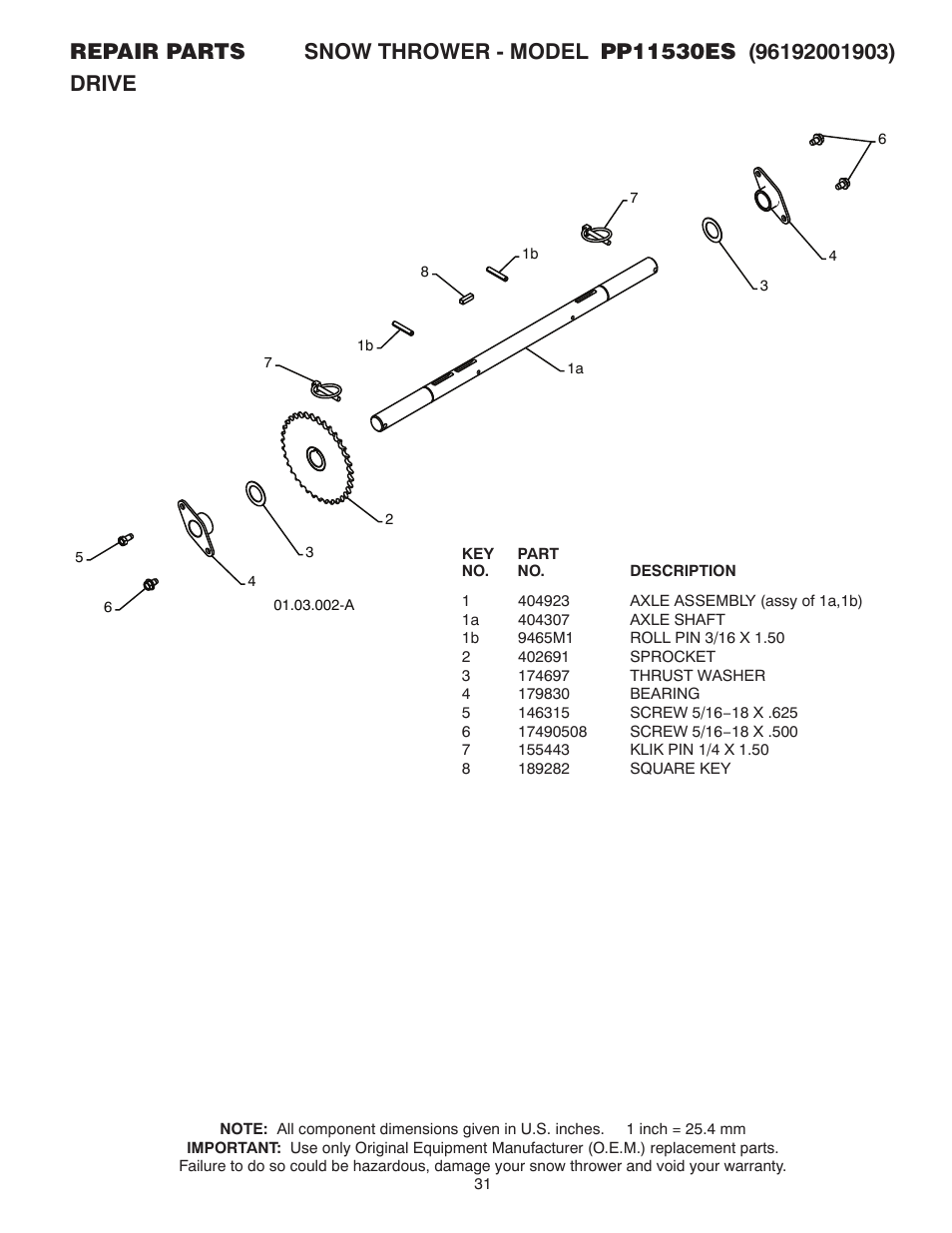 Poulan 96192001903 User Manual | Page 31 / 40